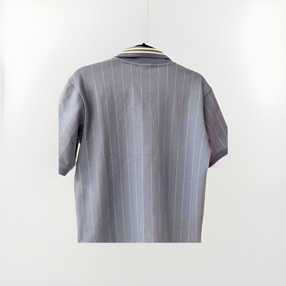 adidas Originals Blue Collared Shirt With Quarter zip And Stripes - Picture 4 of 8